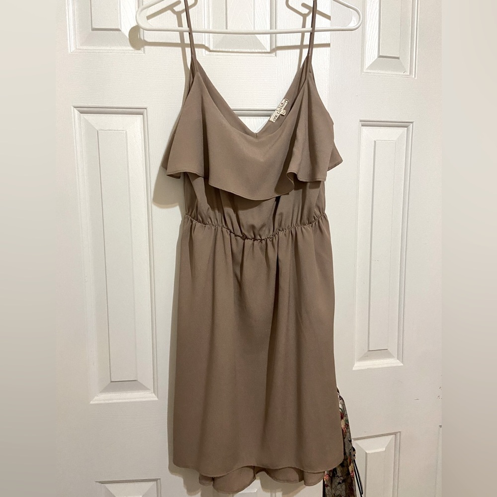 Tan dress size Large .